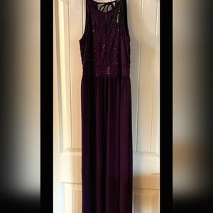 Elegant Purple Sleeveless Dress